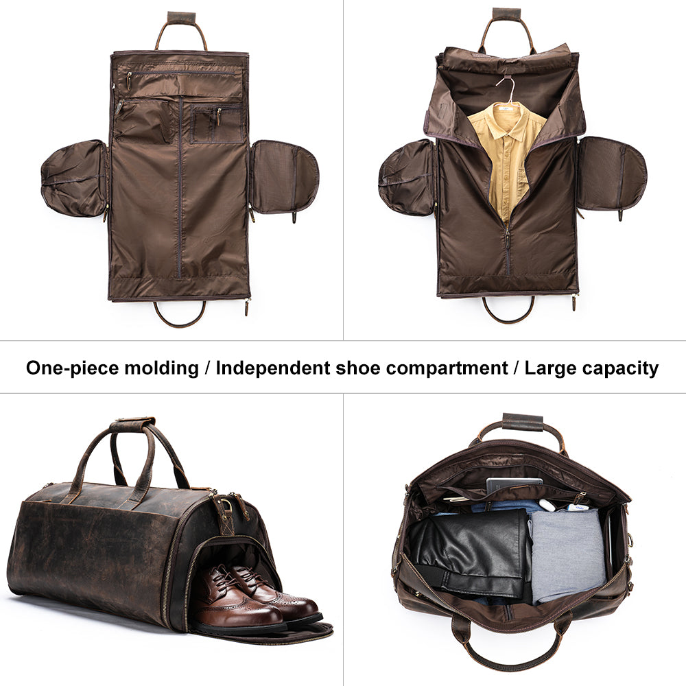 Crazy Horse Leather Travel Bag