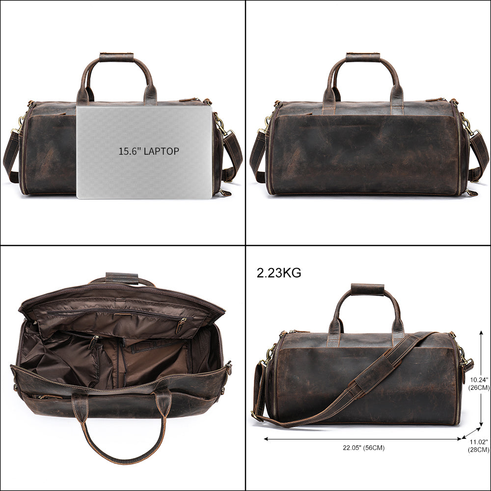 Crazy Horse Leather Travel Bag