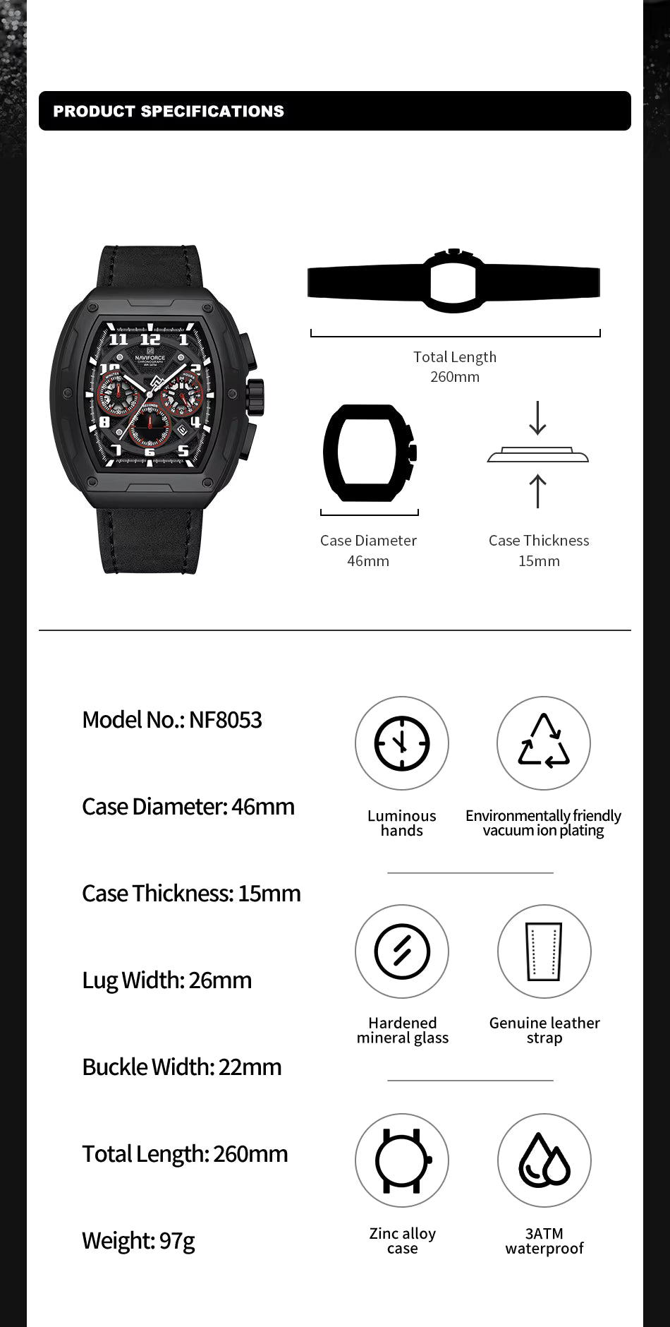 Naviforce 8053 Imperial Chronograph for Men