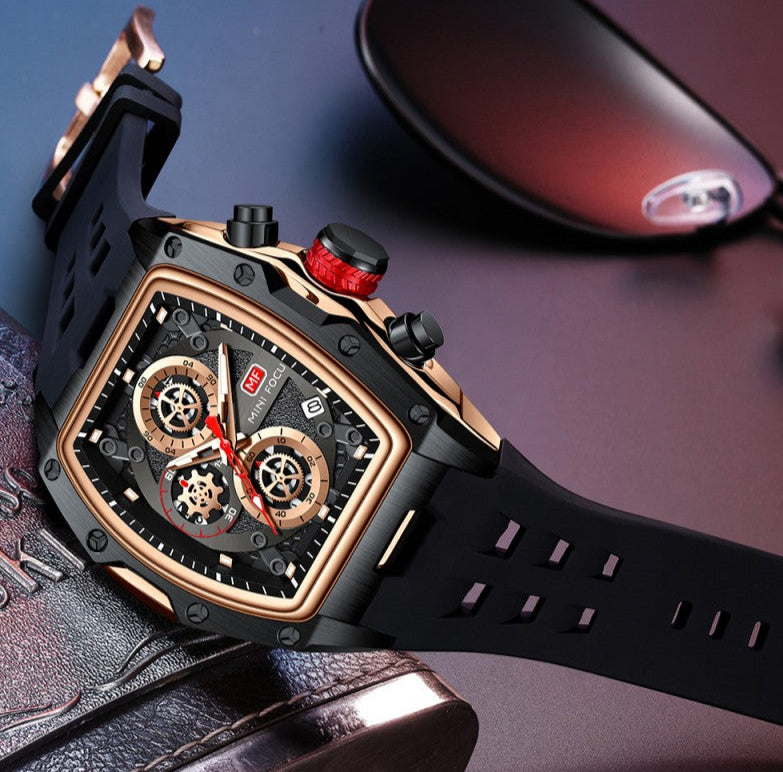MINIFOCUS 0473G Men Chronograph Silicone Strap Watch