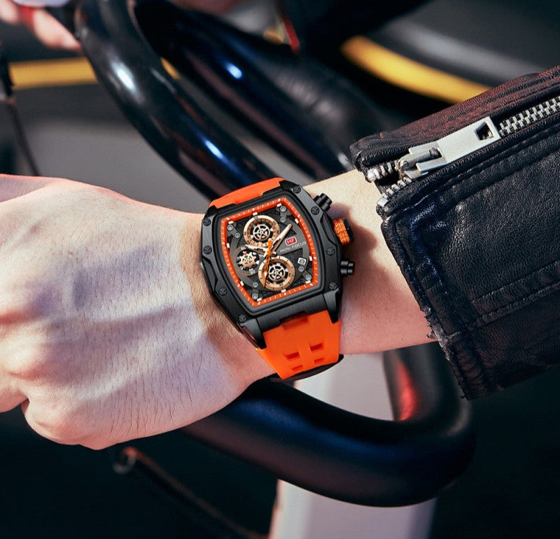 MINIFOCUS 0473G Men Chronograph Silicone Strap Watch