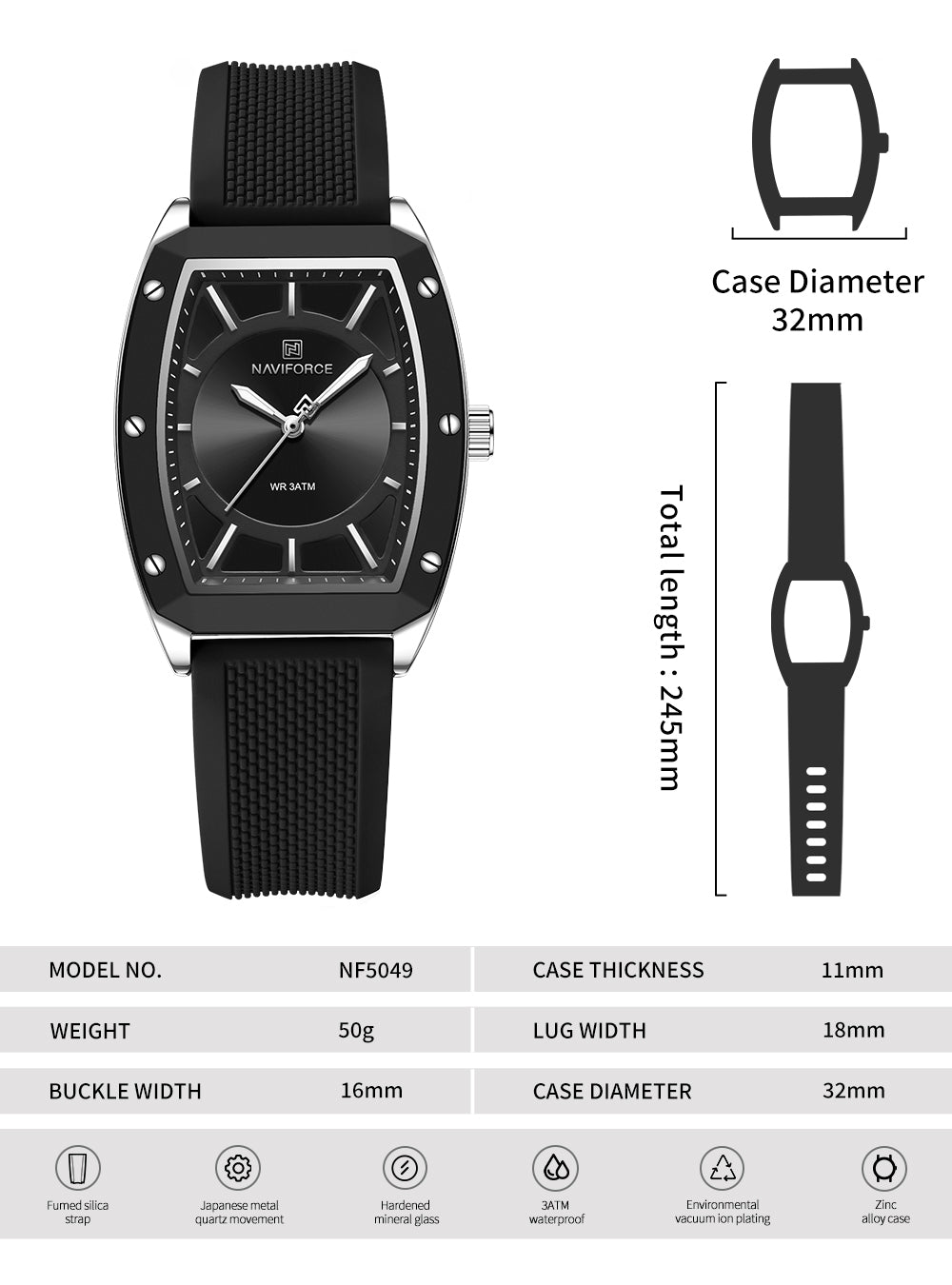 NAVIFORCE 5049 Ladies Sports Watch