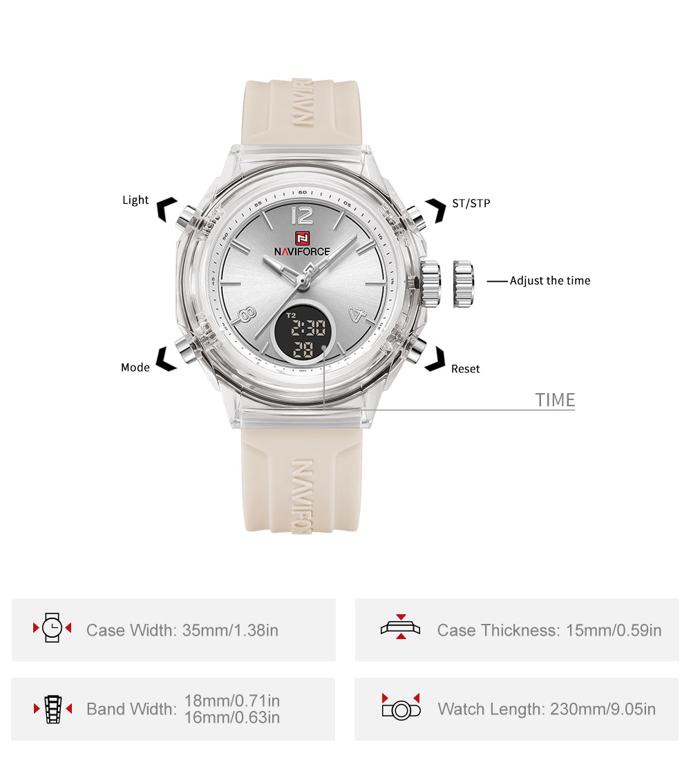 NAVIFORCE 7109 LCD Digital Ladies Watch