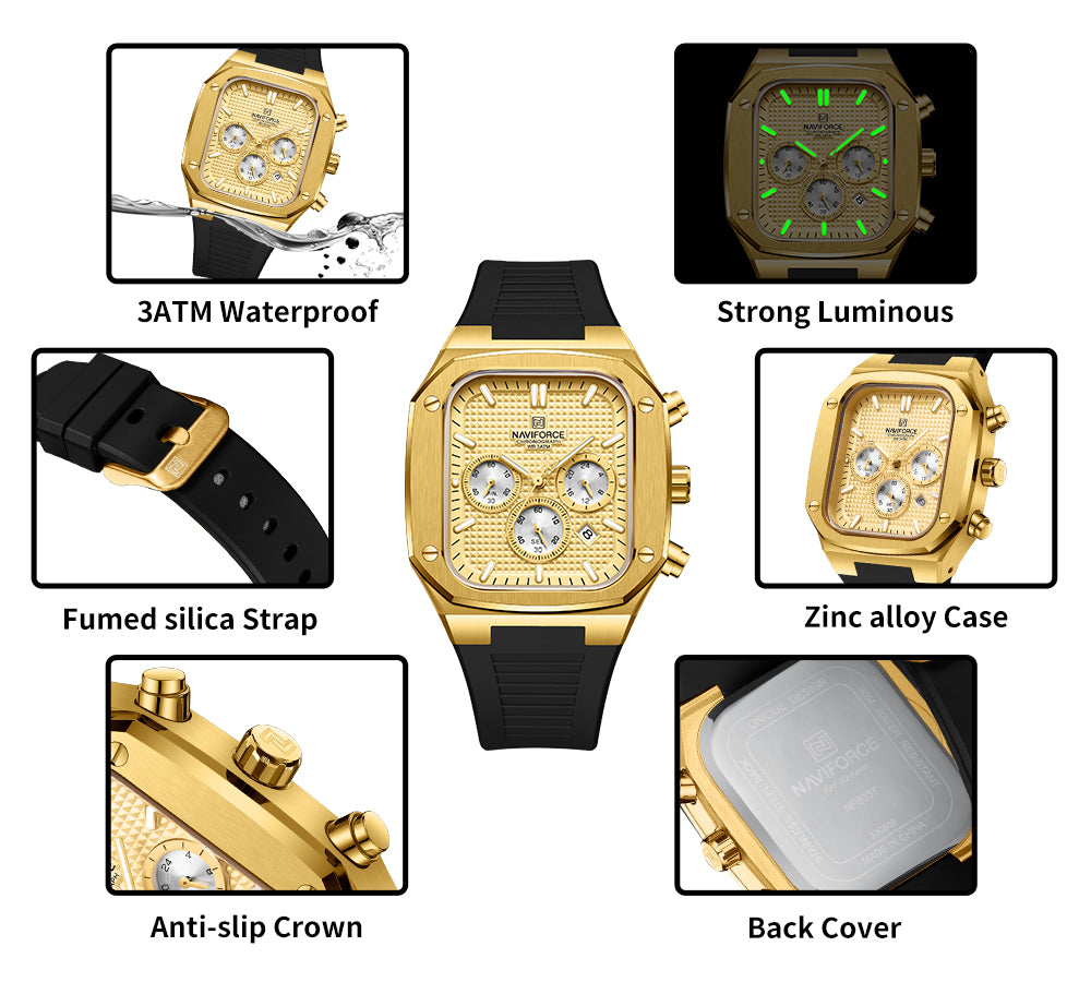 NAVIFORCE 8037 Men’s Square Classic Watch