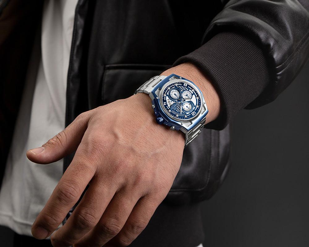 Naviforce 8051S Men’s Stainless Steel Honeycomb Design