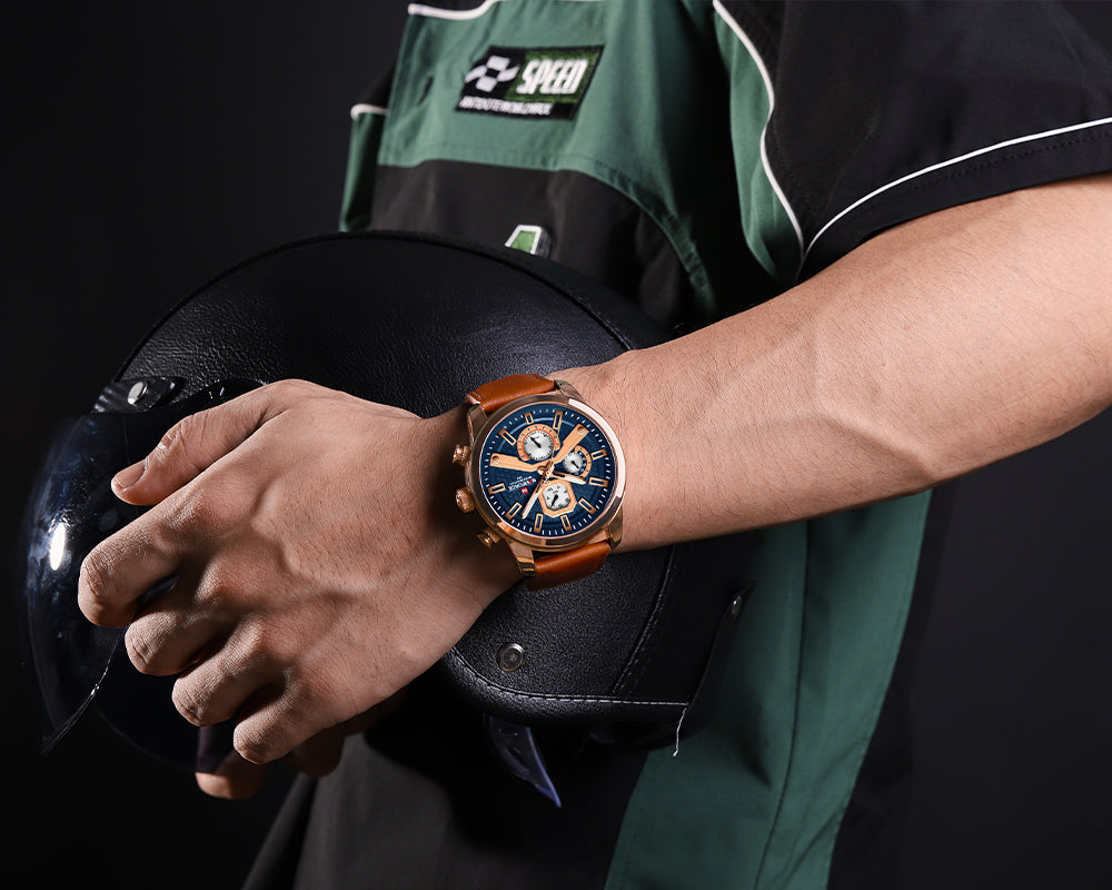 NAVIFORCE 9211L Quartz Sport Leisure Genuine Leather Watch