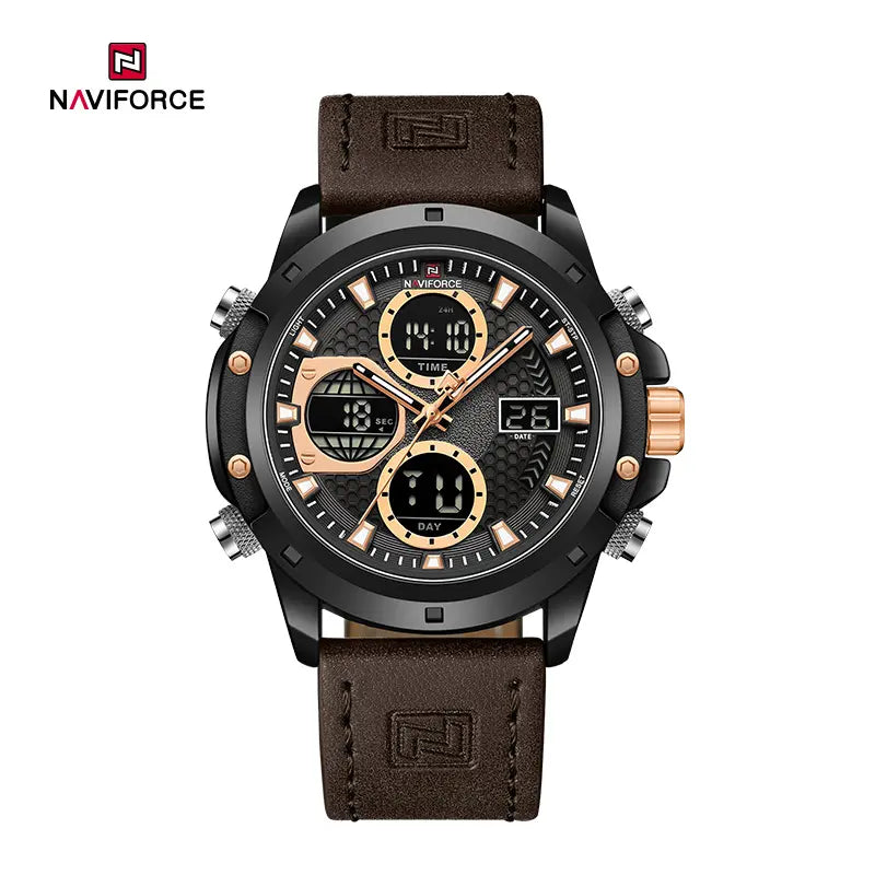 NNaviforce 9225 Men’s Multi-Function Genuine Leather Watch