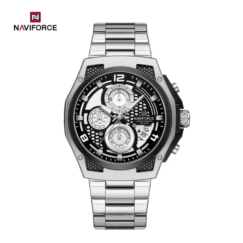 Naviforce 8051S Men’s Stainless Steel Honeycomb Design