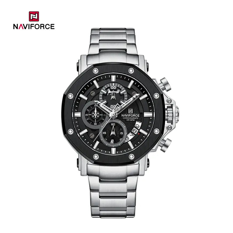 Naviforce 8065 Men’s Multifunction Stainless Steel Chronograph Rugged Watch