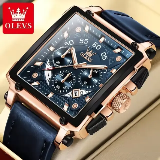 Olevs 9919 Chronograph Square Watch