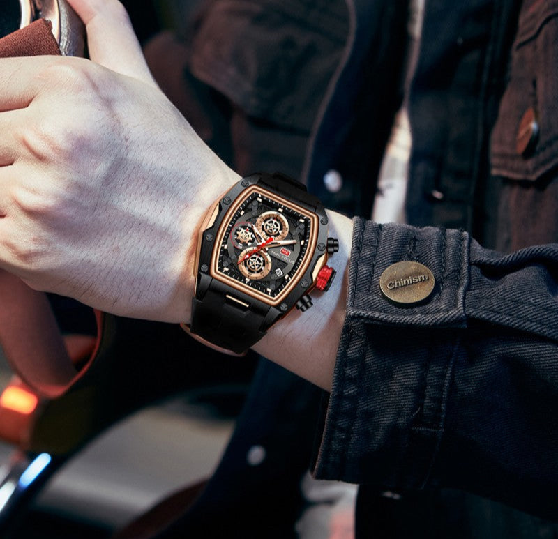 MINIFOCUS 0473G Men Chronograph Silicone Strap Watch