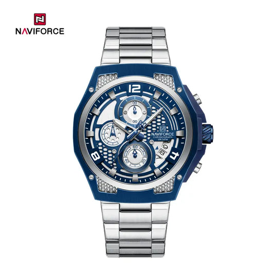 Naviforce 8051S Men’s Stainless Steel Honeycomb Design