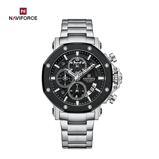 Naviforce 8065 Men’s Multifunction Stainless Steel Chronograph Rugged Watch
